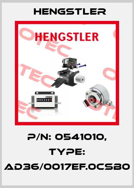 p/n: 0541010, Type: AD36/0017EF.0CSB0 Hengstler