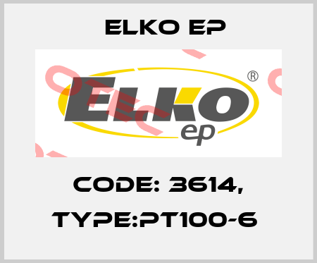 Code: 3614, Type:PT100-6  Elko EP