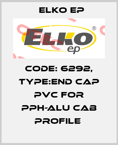 Code: 6292, Type:end cap PVC for PPH-ALU CAB profile  Elko EP