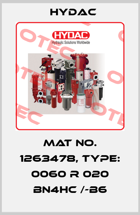 Mat No. 1263478, Type: 0060 R 020 BN4HC /-B6 Hydac