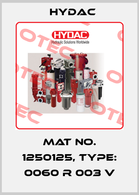 Mat No. 1250125, Type: 0060 R 003 V Hydac