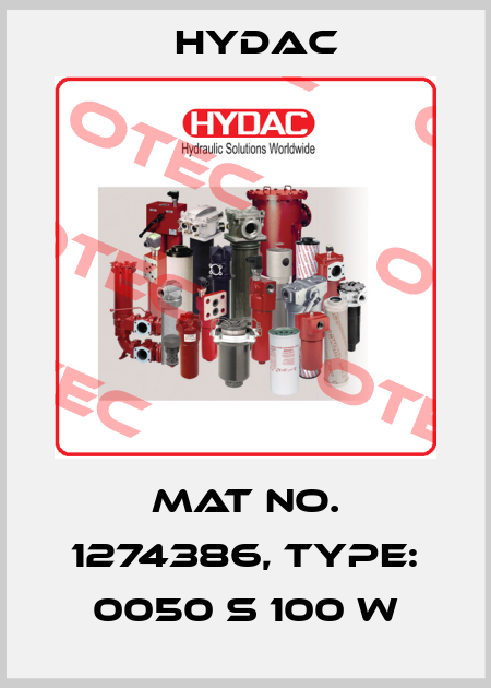 Mat No. 1274386, Type: 0050 S 100 W Hydac