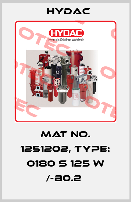 Mat No. 1251202, Type: 0180 S 125 W /-B0.2  Hydac