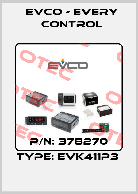 P/N: 378270 Type: EVK411P3  EVCO - Every Control