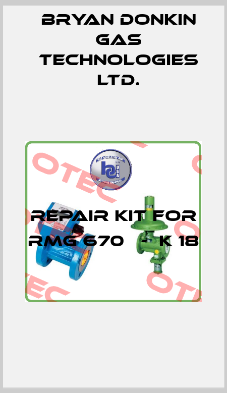 Repair kit for RMG 670   -  K 18  Bryan Donkin Gas Technologies Ltd.