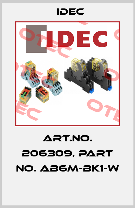Art.No. 206309, Part No. AB6M-BK1-W  Idec