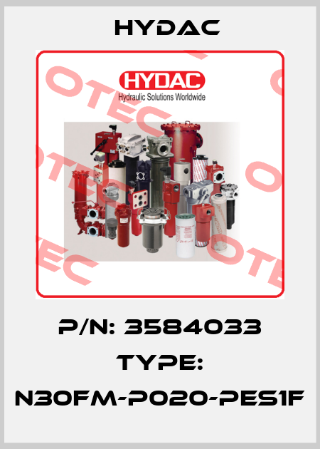 P/N: 3584033 Type: N30FM-P020-PES1F Hydac