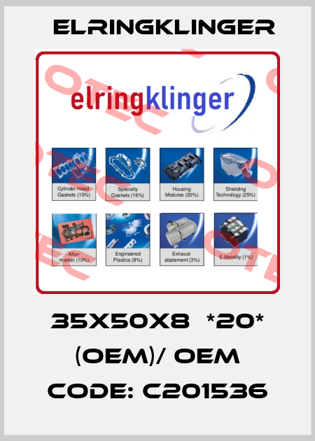35x50x8  *20* (OEM)/ OEM code: C201536 ElringKlinger