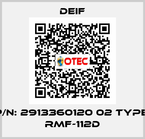 P/N: 2913360120 02 Type: RMF-112D Deif