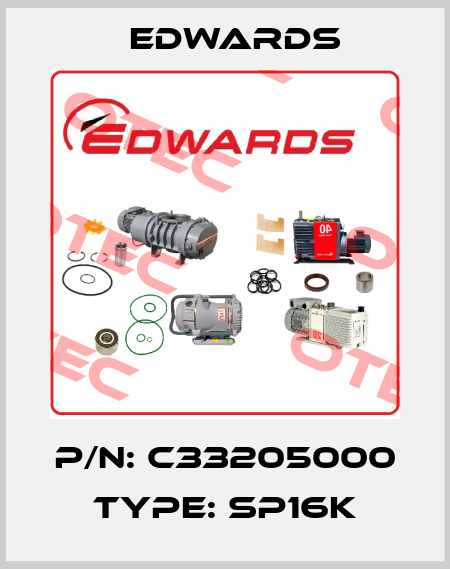 P/N: C33205000 Type: SP16K Edwards