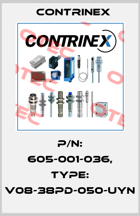 p/n: 605-001-036, Type: V08-38PD-050-UYN Contrinex