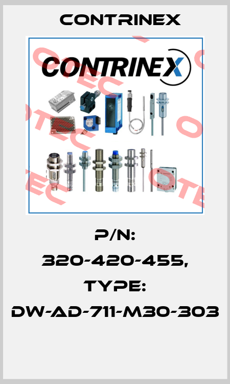 P/N: 320-420-455, Type: DW-AD-711-M30-303  Contrinex