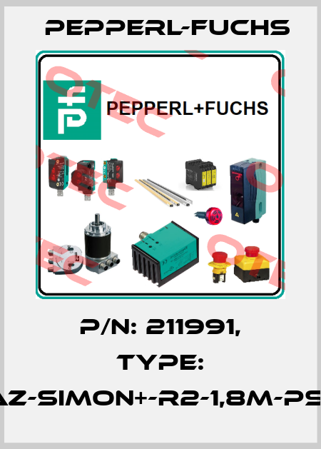 p/n: 211991, Type: VAZ-SIMON+-R2-1,8M-PS/2 Pepperl-Fuchs