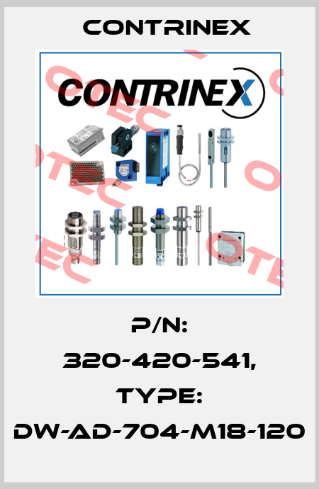 p/n: 320-420-541, Type: DW-AD-704-M18-120 Contrinex