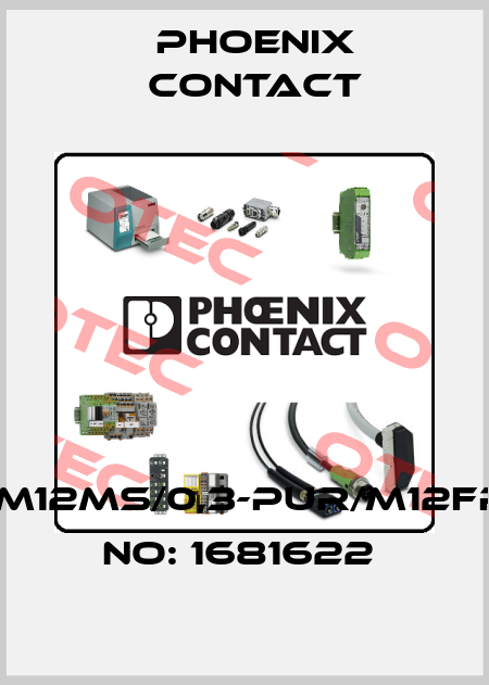 SAC-5P-M12MS/0,3-PUR/M12FR-ORDER NO: 1681622  Phoenix Contact
