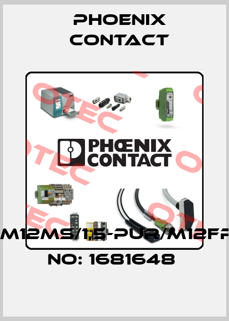 SAC-5P-M12MS/1,5-PUR/M12FR-ORDER NO: 1681648  Phoenix Contact
