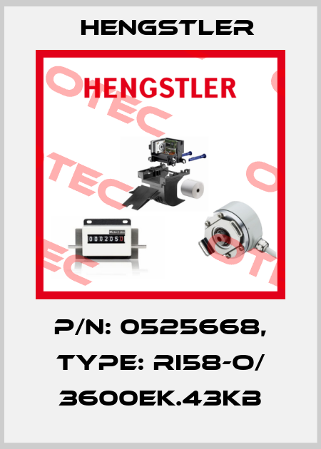 p/n: 0525668, Type: RI58-O/ 3600EK.43KB Hengstler