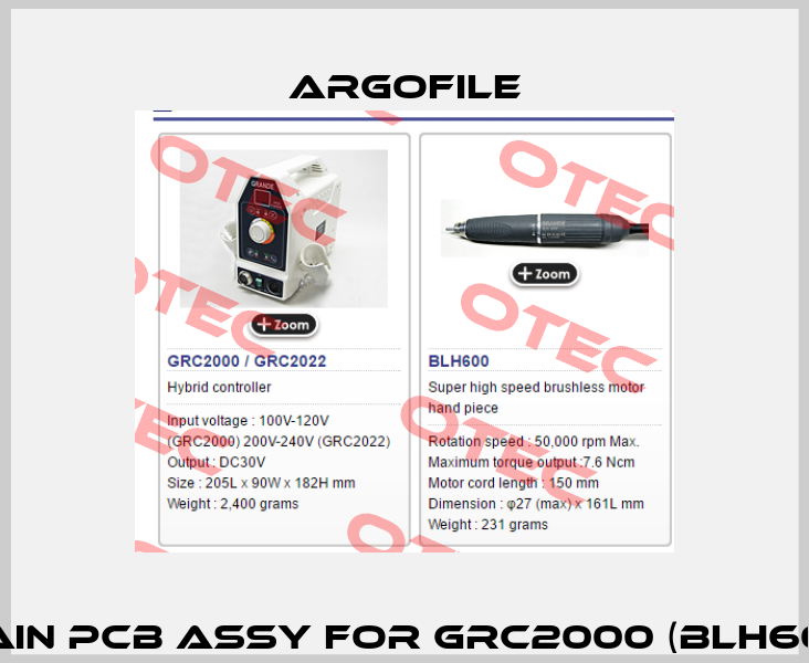 MAIN PCB ASSY FOR GRC2000 (BLH600) Argofile