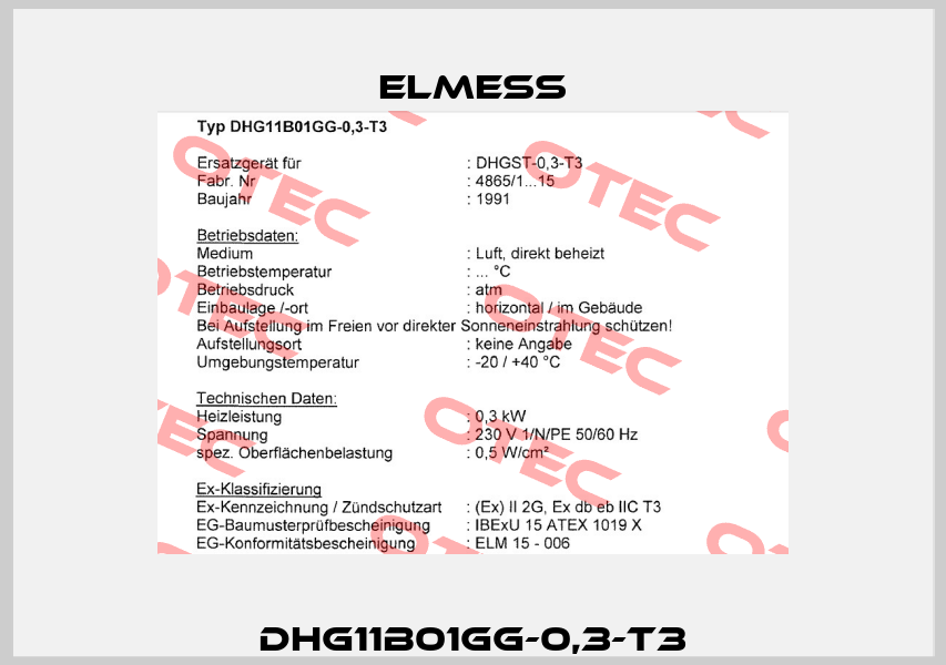 DHG11B01GG-0,3-T3 Elmess