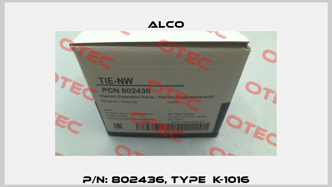 p/n: 802436, Type  K-1016 Alco