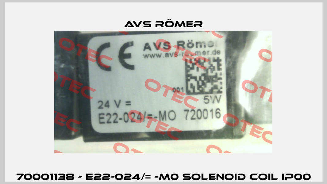 70001138 - E22-024/= -M0 Solenoid coil IP00 Avs Römer