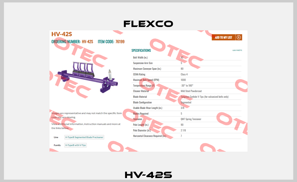 HV-42S Flexco