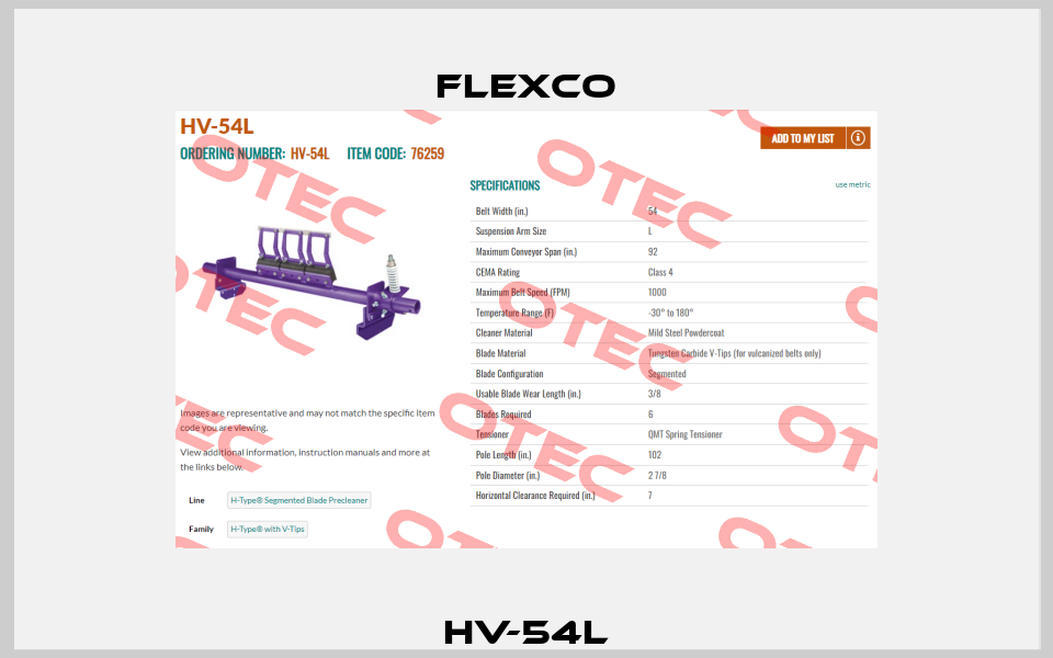 HV-54L Flexco